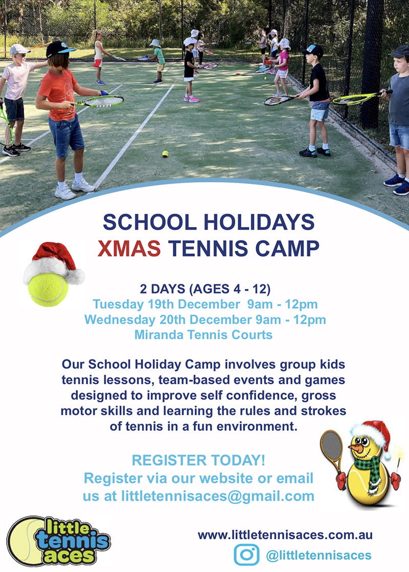 Little Tennis Aces Christmas holiday camp